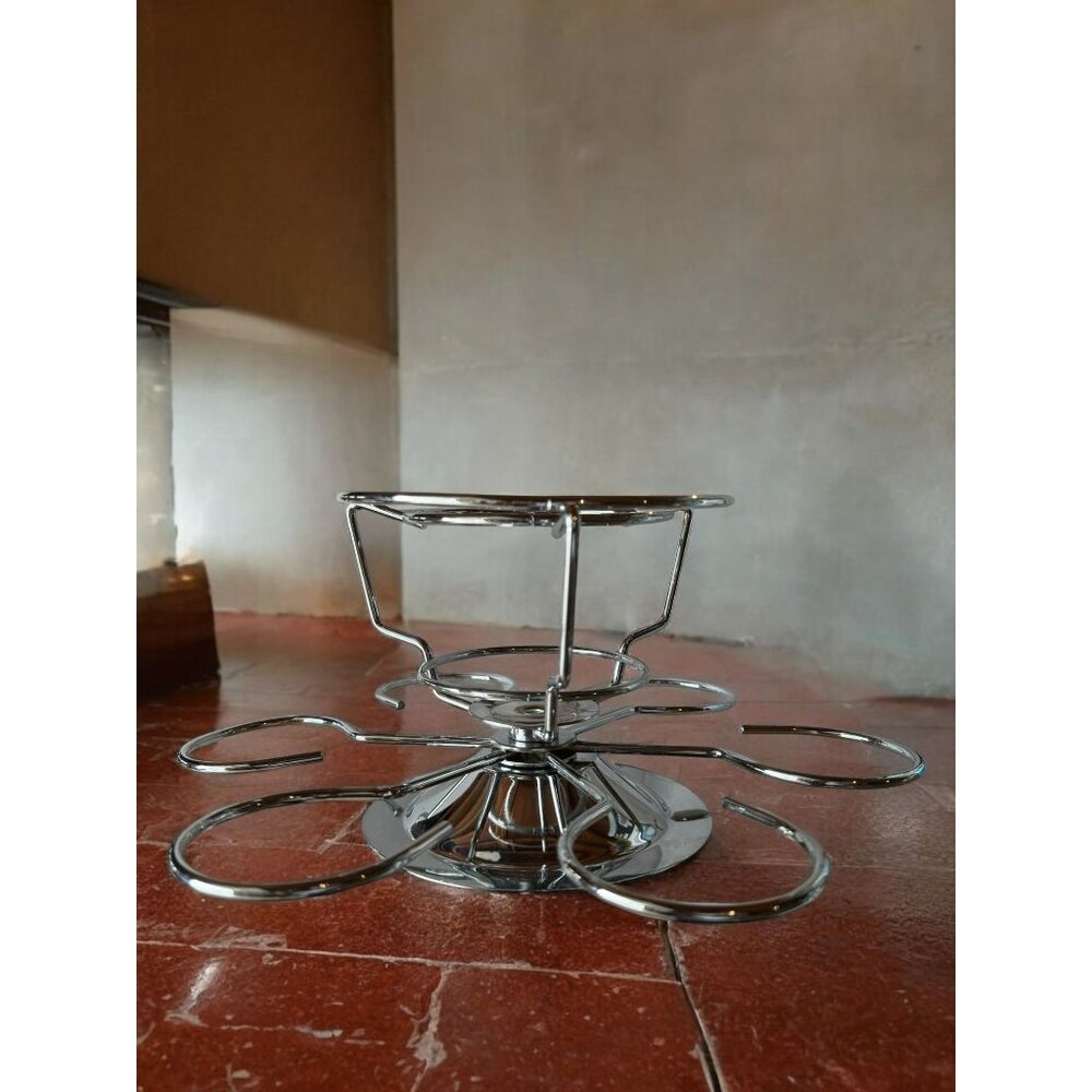Stainless Steel 6 Cup Rotating Fundue Carousel Only